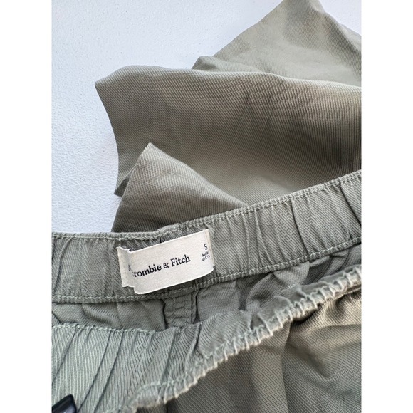 Abercrombie & Fitch Olive Green Pants Elastic Waist Casual Comfy Size S - Picture 3 of 5